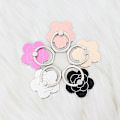 Miniatyrbillede 3 af 5: Mobiltelefon Ringholder Blomster Finger Ring Grip Stativ 360° Rotation 180° Flip Universal Kickstand Kompatibel med Alle Smartphones (Sort)