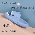 Miniatyrbillede 5 af 5: Tegneserie Haj Flip Flops, Skridsikre Tykke-Sålede Strand Flip Flops, Hurtigtørrende Sjove Pool Sandaler dark green 40/41