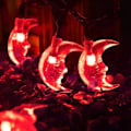 Miniatyrbillede 3 af 5: Solcelled Månelys, Måne Fee Lys 6M/30 LED Måne Lysstreng til Haver Hjem Bryllup Julefest Dekoration (Rød)