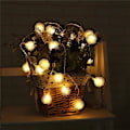 Miniatyrbild 5 av 5: Maskros Fairy String Lights Luddig Snöboll Ljus 2 Belysningslägen Batteridriven String Light, Snö Pompom Lykta för DIY Bröllop Fest Sovrum P
