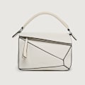 Miniatyrbilde 2 av 5: Kvinners boksdesign tote bag skulder veske grå hvit svart Blanco