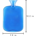 Miniatyrbillede 2 af 5: Gummithermos med låg Transparent varm vandflaske 2L med strikket ærme. (Blå)