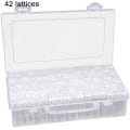 Miniatyrbilde 2 av 4: Dhrs 42/84 Rutenett Transparent Boks Diy Håndlaget Perlet Diamantmaleri Oppbevaringsboks Glass Ris Perle