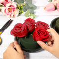 Miniatyrbillede 2 af 3: Blomsterskum DIY Blomsterarrangement Kit Grøn Rund Våd Skum, Bryllupsgang Blomster, Festdekoration (blomsterskum med skål, 8 stykker)