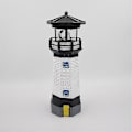 Miniatyrbillede 2 af 3: Sort Solcelledrevet Fyr LED Roterende Fyr Have Lys Plænelampe Dekorativ Terrasse Z5291