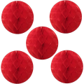 Miniatyrbilde 1 av 5: Hengende festdekorasjon, 6 tommers vev honeycomb ball for bryllup, bursdagsfester, babyshower og barnehageinnredning (5-pakning), rød