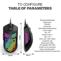 Miniatyrbilde 5 av 5: Led Lett 65g Kablet Spillmus Justerbar Dpi Optisk Sensor