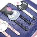 Miniatyrbild 4 av 5: Mini konstläder Bifold söt 3 katt dragkedja koppling plånbok handväska för kvinnor flickor