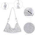 Pikkukuva 3 / 5: Naisten crossbody-laukku, hopeinen clutch-laukku, käsilaukku