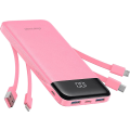 Miniatyrbild 1 av 5: Powerbank med inbyggda kablar X 4, 10000mah USB C-batteripaket 6 utgångar 3 ingångar med LED-display Typ C Powerbank Bärbar Cha