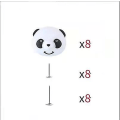 Pikkukuva 3 / 3: 8 kpl Mini Panda -liukuestepidikettä, vuodevaatteiden pidikepidike