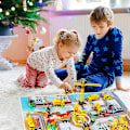 Miniatyrbild 4 av 5: Bilar Adventskalender för barn pojkar 2023 Jul, 24 Pull Back Fordon Playsets Med Kran Helikopter Traktor Konstruktion Tru
