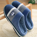Miniatyrbillede 4 af 5: Vinter Varme Plys Tøfler Mænd Kvinder Hjem Casual Flurry Flad Flip Flops Komfortable Skridsikre Indendørs Soveværelse Sko Stor Størrelse 48 49 Navy 40-41