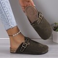 Miniatyrbild 3 av 5: Herr Dam Suede Tofflor Clogs Kork Innersula Par Sandaler Utomhus Strand Hem Skor army green 40