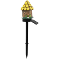 Miniatyrbilde 1 av 5: Plenelys LED Solcelle Hagepynt Miniatyr Fehus LED Lampe Hagedekor Solcelle Jul Resin Hytte Po M6S2 Lys Utenfor