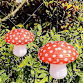 Miniatyrbillede 2 af 5: 3 stk Store Svampeformede Papirlangerner Til Skov Jungle Temafest