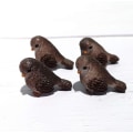 Miniatyrbilde 1 av 5: Mini Fugl Miniatyrfigur 4/8 stk Små Fugler Modellfigur Mikro Landskap Hjem Ornament Miniatyr DIY Håndverk Hagedekor (4 stk Grå)