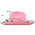 Miniatyrbilde 5 av 5: Rosa klovnehue - Barneklovnehue - Jentecowboyhatt - Lysende blinkende kronetiara
