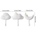 Miniatyrbillede 2 af 5: 3 stk. Selvklæbende vægkroge Skyform Krog Badeværelse Køkken Krog Nøgleholder Stativ Håndklæde Kroge Hjem Dekoration (Farve: C-3PCS)