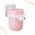 Miniatyrbillede 2 af 5: Tandbørsteholder til badeværelse, hjemmetandkrus vægophængt gargleskål Flamingo tandbørsteholder tegneserie tandbørsteholder (Pink)