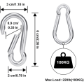 Miniatyrbilde 3 av 3: 12 stk M6 Karabinkrok - Heavy Duty 304 Rustfritt Stål Snap Hook, Karabiner