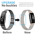 Miniatyrbillede 3 af 3: 2-pak remme kompatibel med Fitbit Inspire 2/ Inspire Hr/inspire, rustfrit stål metal mesh loop armbåndsurrem udskiftning til Fitbit Inspire F