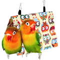 Pikkukuva 3 / 5: Papukaijapesä, Canvas Triangle Hanging Parrot Sleep Nest, Parrot Nest House, Parrot Cage, Parrot Supplies for Parrot Pet Animal Owl Printing Pattern