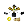Miniatyrbillede 1 af 5: 3-vejs propansplitter / med måler og afspærringsventil, propantank 3 Y splitteradapter til Propa