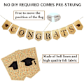 Miniatyrbillede 2 af 5: Tillykke Banner Burlap Graduation Banner Sort Graduation Cap Montering Kandidater