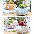 Miniatyrbillede 1 af 3: Dyre Sukkulent Pot Mini Resin Dyreplante Pot Elskelig Tegneserie Sukkulent Planter Desktop Blomsterpot Fe Have Hjem Have Deko