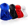 Miniatyrbild 1 av 4: 4 st Durag Mens Velvet Durag Wave Cap Huvudbonader Med Acsergery Extra Lång Svans Present
