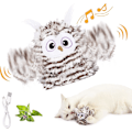 Miniatyrbild 1 av 5: Interaktiva Fladdrande Vingar Uggla Katt Leksaker, Automatisk Kvittrande Uggla Katt Leksak Förhindrar Tråkighet Laddningsbara Vingar Flygande Fågel Katt Leksaker