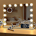 Miniatyrbild 1 av 5: Led-spegel USB-smink med lampor Ljus 10 glödlampor 3 belysningslägen Bordsmonterad väggmonterad kosmetisk spegel (endast lampor)