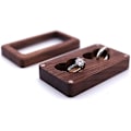 Miniatyrbild 4 av 5: Träringbox, Förlovningsringbox i Trä med Hjärta för 2 Ringar, Bärbar Bröllopsringbox för Bröllop