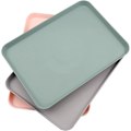 Miniatyrbilde 1 av 5: Pakke med 3 serveringsbrett i plast, plastbrett, små rektangulære brett for kjøkken, spisestue, kafé, (rosa, grå, grågrønn)