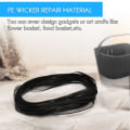 Miniatyrbilde 2 av 5: Flat Pe Rattan Plast Wicker For Stol Recliner Rattan Møbler Reparation (fire Linjer/sort/8 X 1.2m