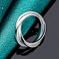 Miniatyrbillede 3 af 5: 925 Sterling Sølv Tre Ringe Ring Mode Smykker Størrelse 6-10 9