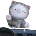 Miniatyrbilde 1 av 4: Katt Dashbordfigurer | Kreativ Bilkattdekor Resin, Katt Skrivebordsdekor Miniatyr Katt Bursdagskake Baking Dekorasjon Fe-Dyr Ch