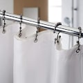 Pikkukuva 5 / 5: Suihkuverhon renkaat, ruostumattomat metalliset kaksoissuikkuverhon koukut verhon rullaukseen Suihkuverhon koukut Renkaat Suihkuverhon renkaat kylpyhuoneen suihkuverhoon