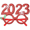 Miniatyrbild 5 av 5: 2023-glasögon Happy New Year-glasögon Glitter 2023 Julglasögon Plastglasögon för 2023 Nyårsfest