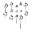 Miniatyrbilde 1 av 5: 40 stk Mini Sølv Ball Cupcake Toppers Til Bursdagsfest Dekorasjon