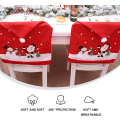 Miniatyrbild 3 av 5: Set med 3 julstolsöverdrag Santahatt Julstolsryggsöverdrag Matrumskontorsstolsöverdrag för matsal Julfestival Semesterdekoration