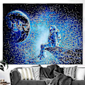 Miniatyrbild 2 av 5: Övrig väggdekor 210x150cm Astronaut Gobeläng Väggbonad Bohemian Hippie Gobeläng Fantasy Space T