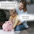 Miniatyrbild 3 av 5: PIG WORLD Spargris för vuxna måste bryta för att öppna, keramik, flickor pojkar sparbössa myntburk, rosa minikassaskåp för barn, sparbössa för vuxna, alcancias de