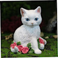Miniatyrbillede 3 af 5: Dekorativ Havekat Statue Kunst Harpiks Kat Statue Græs Ornament
