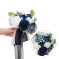 Miniatyrbilde 1 av 4: Brudens brudepike brudebukett kunstig naturlig falsk bukett Mariage bukett brudepike bryllupsutstyr lake blue