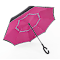 Miniatyrbillede 4 af 5: C-Parasol Foldbar Regnskygge Vindtæt Dobbeltlags Omvendt Paraply - Vandrende Blomst