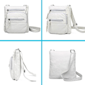 Miniatyrbilde 2 av 5: Kvinners myke skinn multi-lomme crossbody veske vintage skulderklaff veske håndveske og lommebok liten veske
