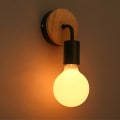 Miniatyrbillede 5 af 5: Belysning Nordisk Loft Moderne Samtidige E27 Led Væglampe Massivt Træ & Smedejern (sort)