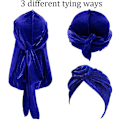 Miniatyrbild 3 av 4: 4 st Durag Mens Velvet Durag Wave Cap Huvudbonader Med Acsergery Extra Lång Svans Present